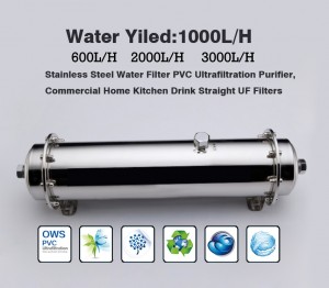 Stainless Steel Water Filter PVC Ultrafiltration Purifier,600L/H  1000L/H   2000L/H   3000/H ,Commercial Home Kitchen Drink Straight UF Filters