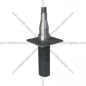 Trailer stub axle spindle with flange for drum brake assembly
