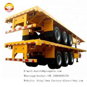 PANDA Top Sale 3 axle 40ft 20ft 45ft flatbed container semi trailer for transportation