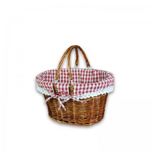 Wicker oval combination hand-made round willow basket