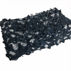 Wholesale waterproof 150 D polyester Blue and grey camo netting camouflage net for decoration