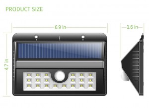 New Fashion wall mounted solar power pir motion sensor garden lamp 20led wall solar light