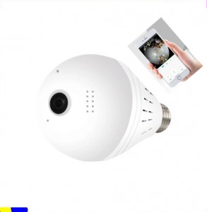 Led Security  360 Viewing Angle Wireless Video Ip Fisheye 360 Lamp Wifi Panoramic Light Bulb Camera