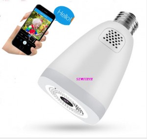 OEM factory price  360 angle view 2MP 5MP network  WIFI  fisheye bulb  AP hot spot security camera