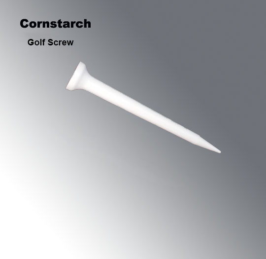 100% Compostable Biodegradable Corn Starch High Quality Disposable Golf Screw